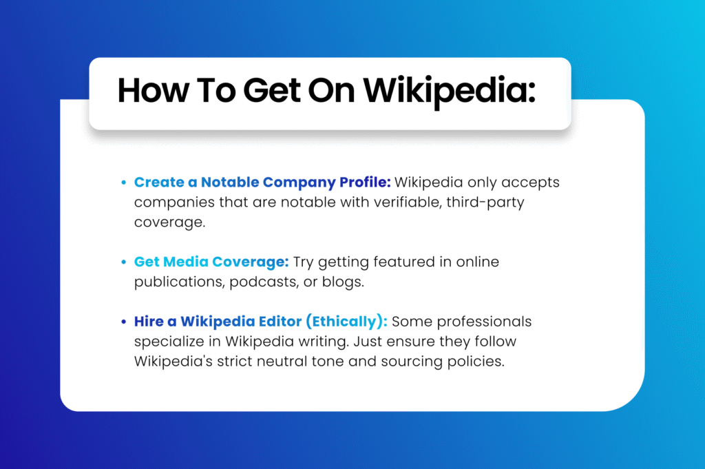 How to Get your B2B business on Wikipedia