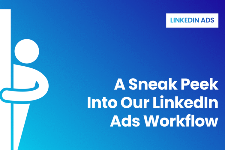 A blue-background image with a white-human icon on the left side of the image. the human looks like he's peeking through a wall. And there's a text on the right hand side on the image, "A sneak peek