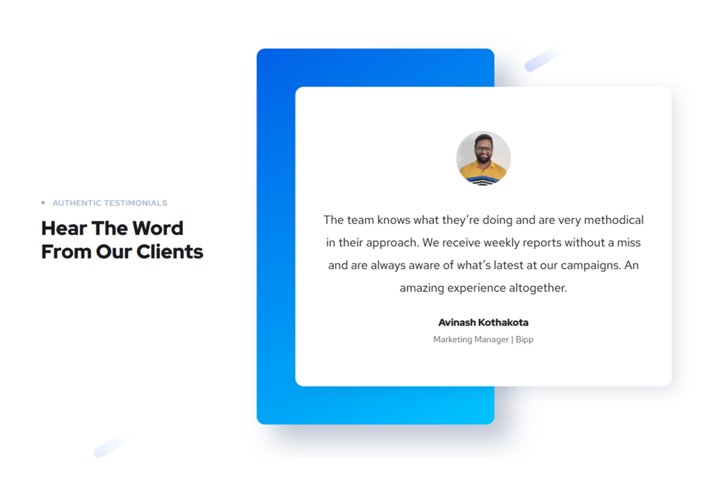 Bipp.io client testimonial for Shivyaanchi's successful LinkedIn ads work with highest ROI