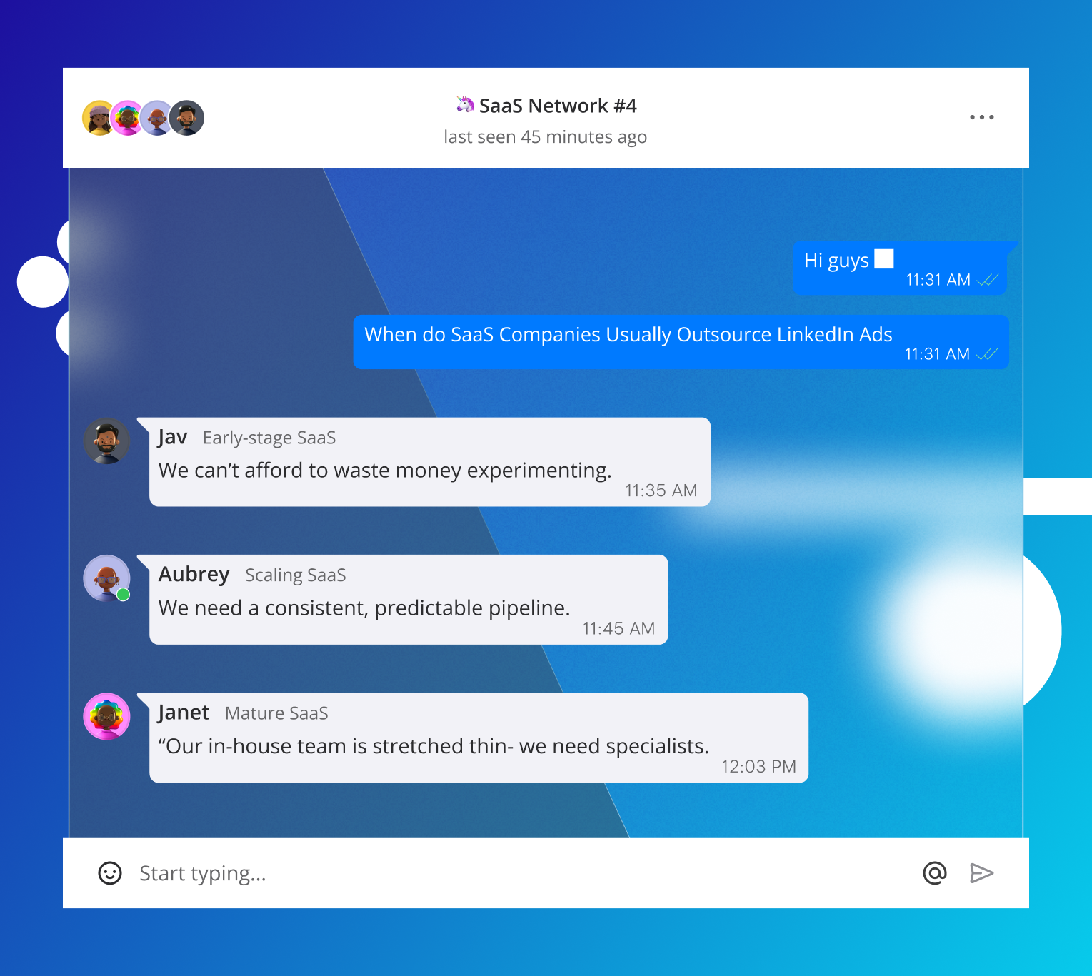 When SaaS Companies Usually Outsource LinkedIn Ads Early-stage “We can’t afford to waste money experimenting.” Scaling “We need a consistent, predictable pipeline.” Mature “Our in-house team is stretched thin- we need specialists.”